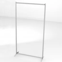 Pannello divisorio da pavimento in plexiglass trasparente con base in alluminio professionale anticontaminazione