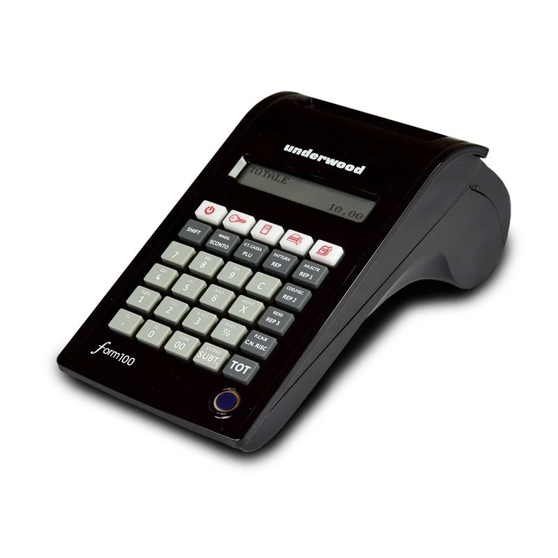 Registratore di cassa con calcolatrice reale, scanner, microfono